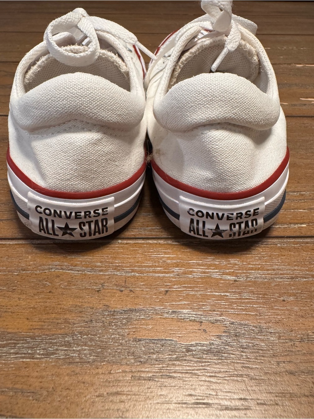 Classic Low-Top Canvas Sneakers in Off-White with Red & Navy Trim - Picture 5 of 7